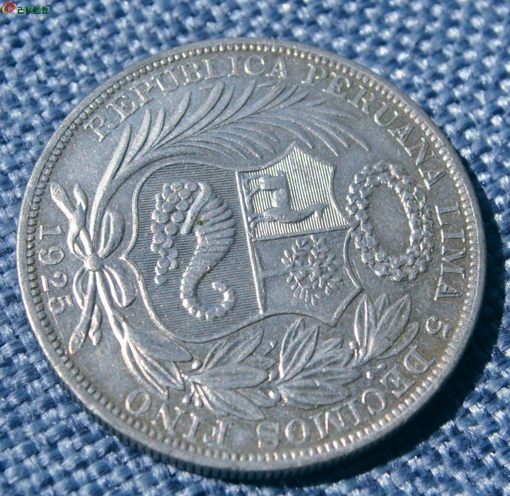 美品带光25克1925年面瑞兽花环双嘉禾背女战士大银圆局2.jpg