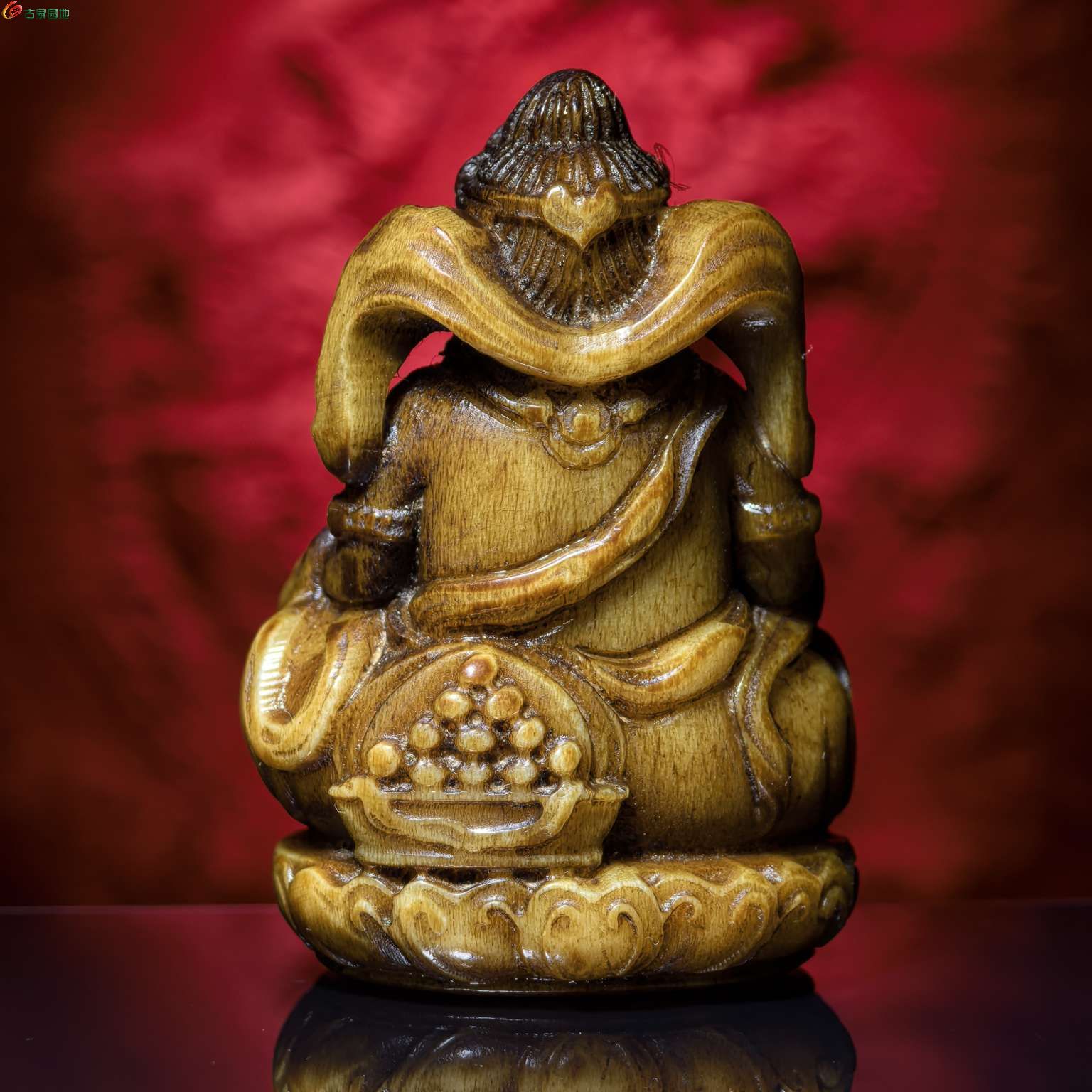 藏区稀有油润鹿角老黄财神3.jpg