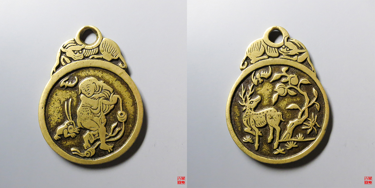 福禄寿喜刘海戏金蟾伏牛挂花