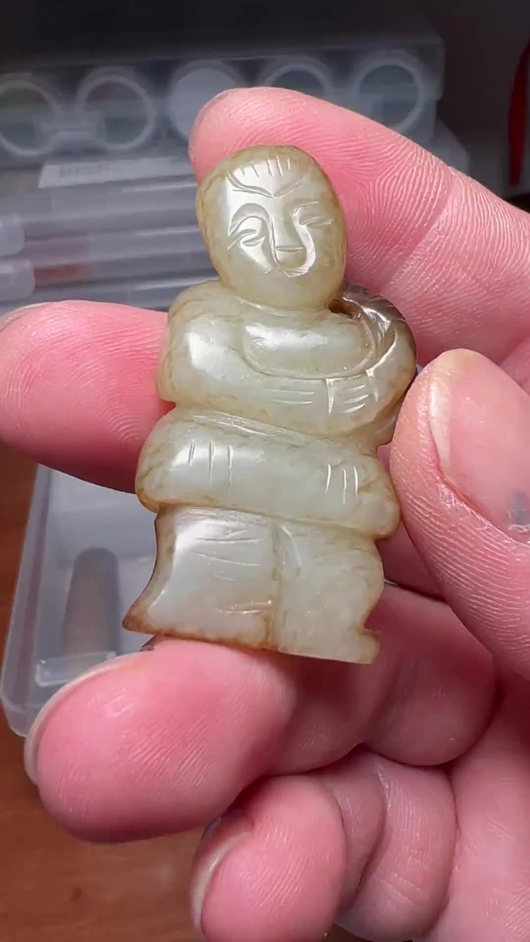拍卖——明清老和田玉童子