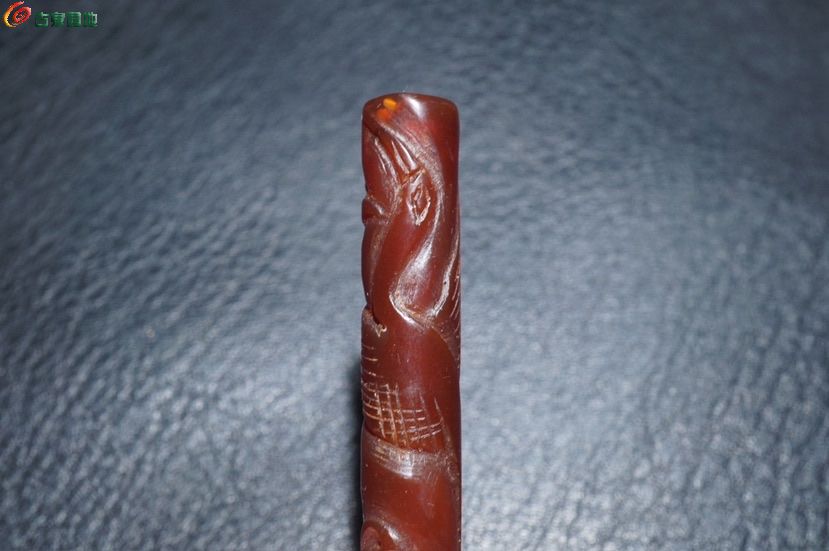 明清老玛瑙仙鹤管珠2.jpg