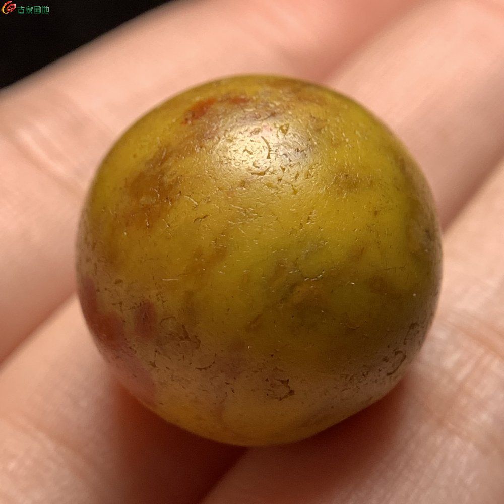 藏传百年稀缺罕见老战国红缟玛瑙单珠美品3.jpg