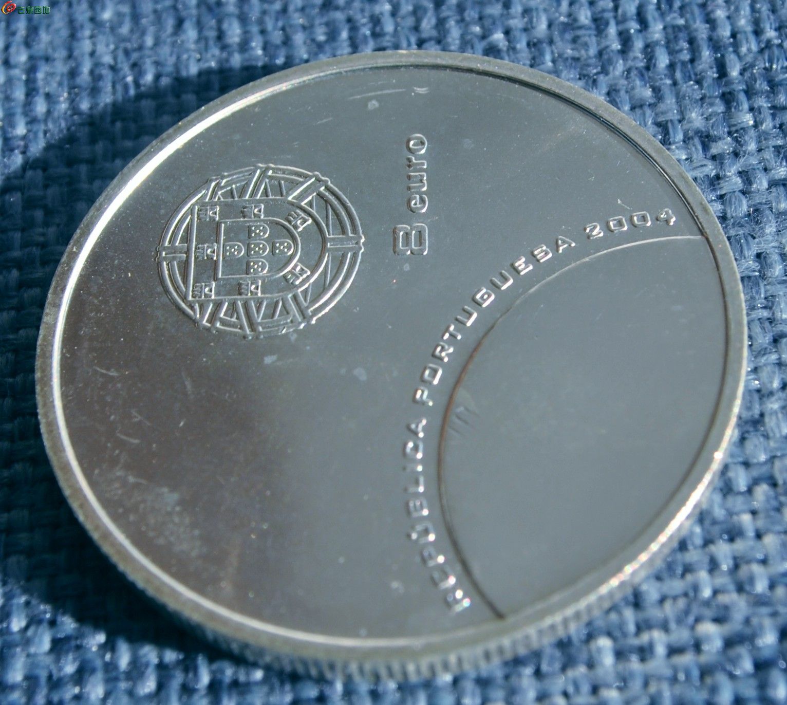 美品带光葡萄牙2004年欧洲足球锦标赛8欧元纪念银币局10.jpg