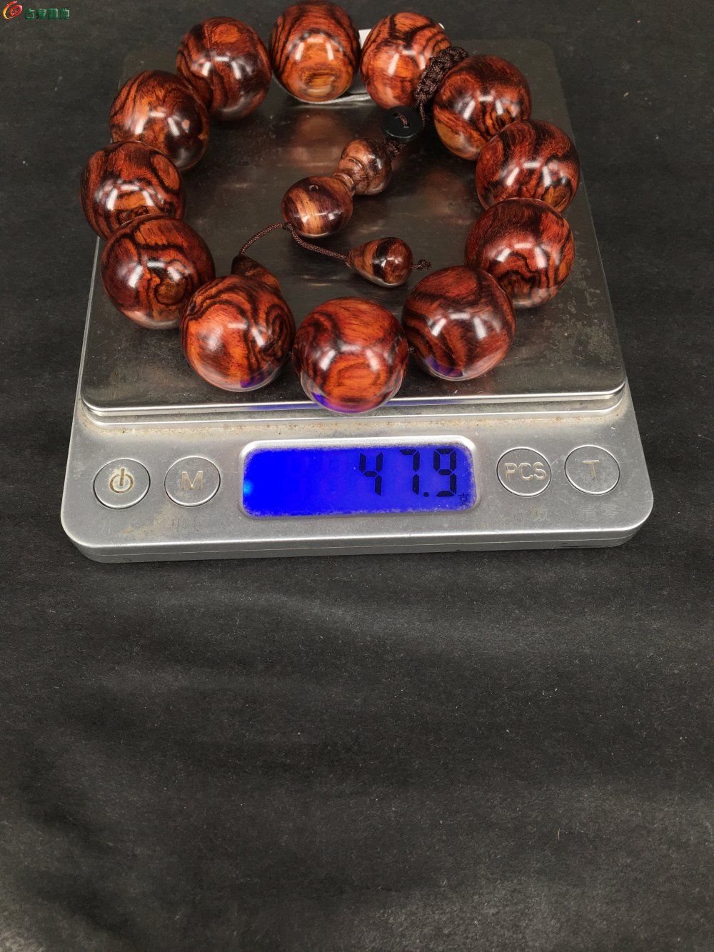 臻品2.0公分海南黄花梨紫油梨全满鬼脸对眼纹理高货手串8.jpg