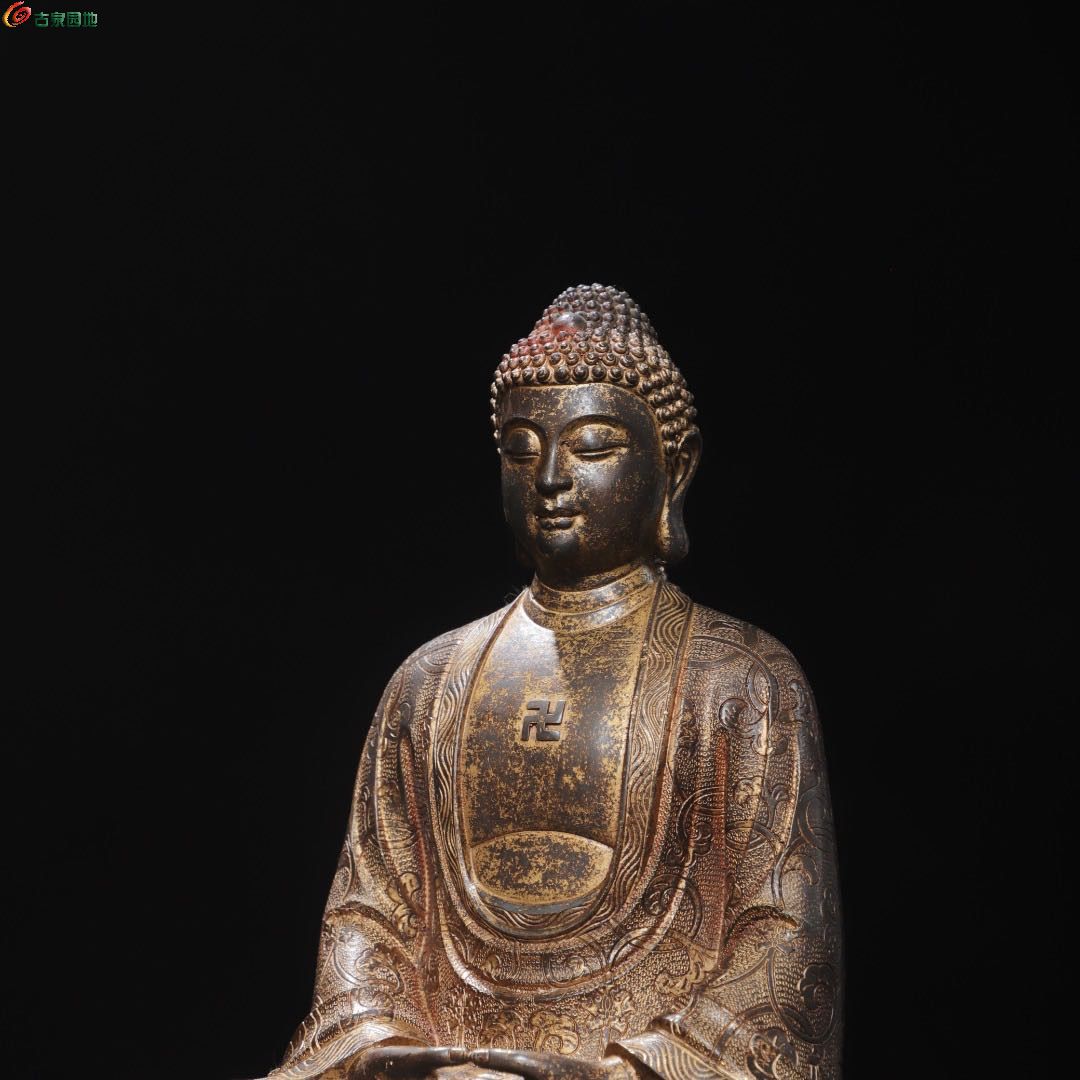 居家供奉宗教 铜 泥金释迦摩尼佛佛像造像4.jpg