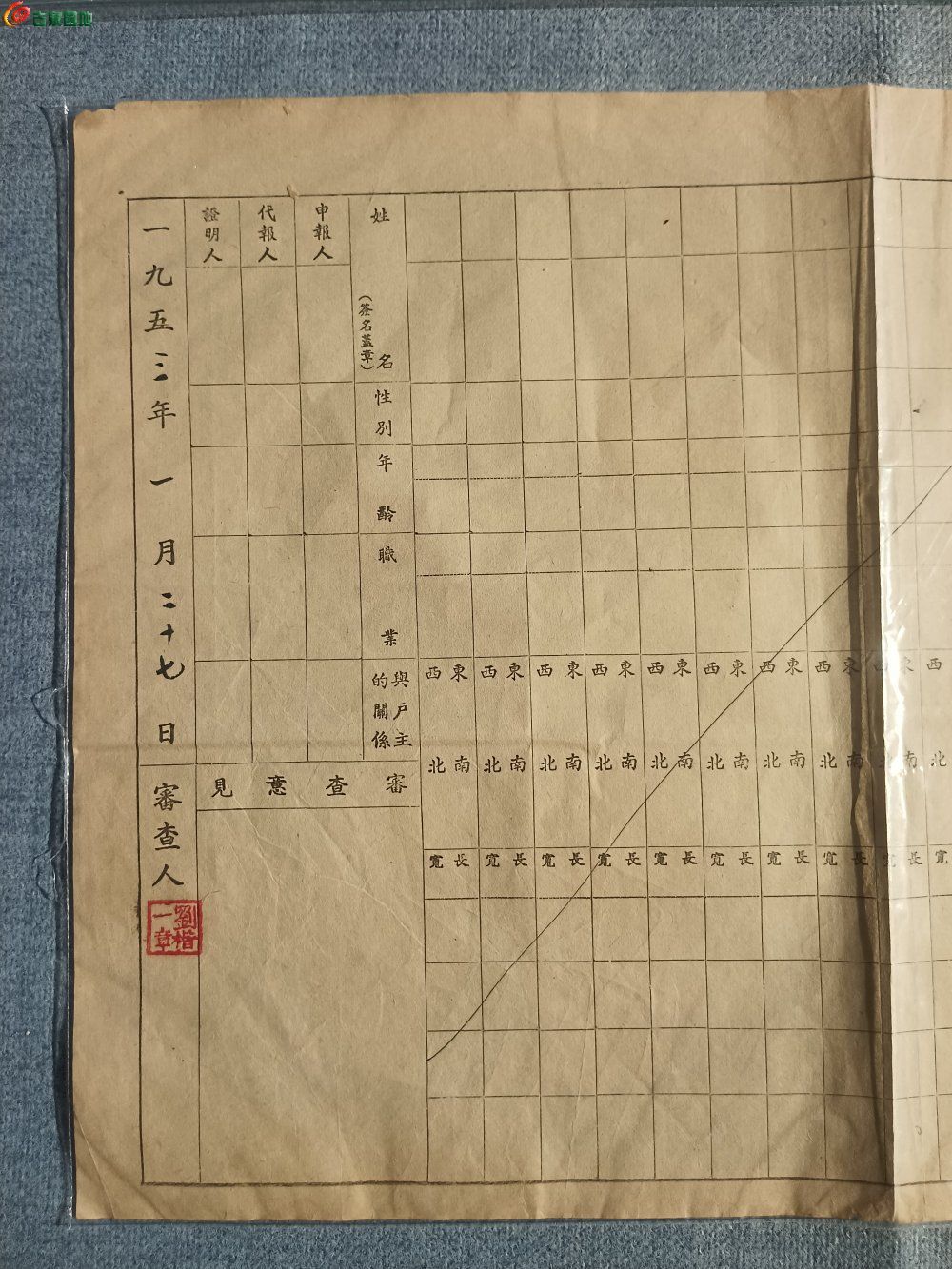 1953年分宜县第四区大将水镇土地房产登记申报表局1.jpg