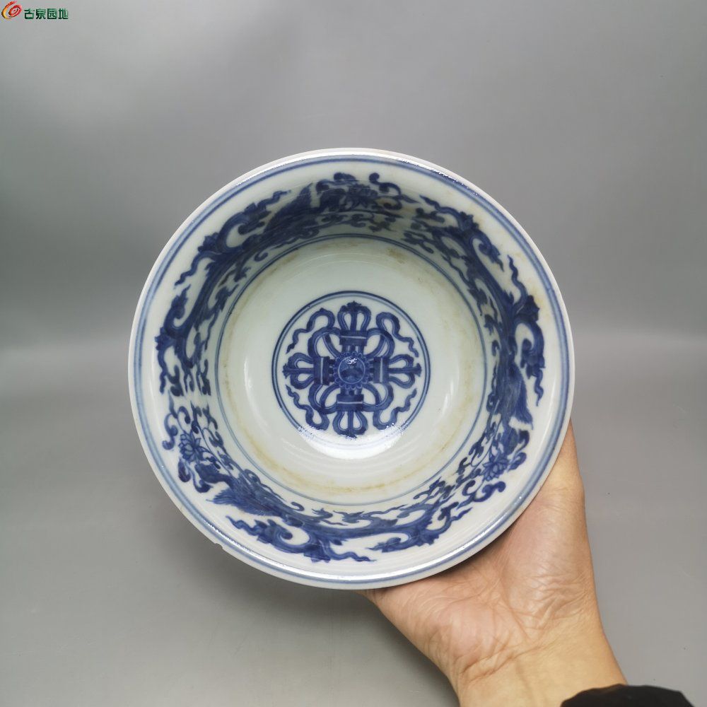 清代雍正 奎龙 草龙纹青花大碗2.jpg