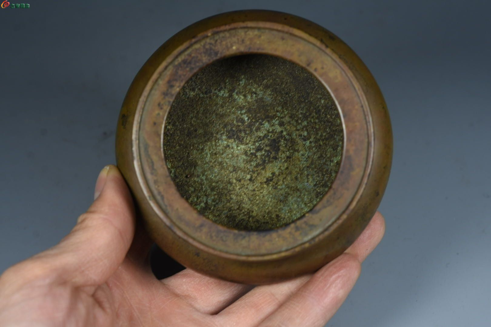 珍品铜胎厚胎鬲式铜炉香炉 铜香炉摆件9.jpg