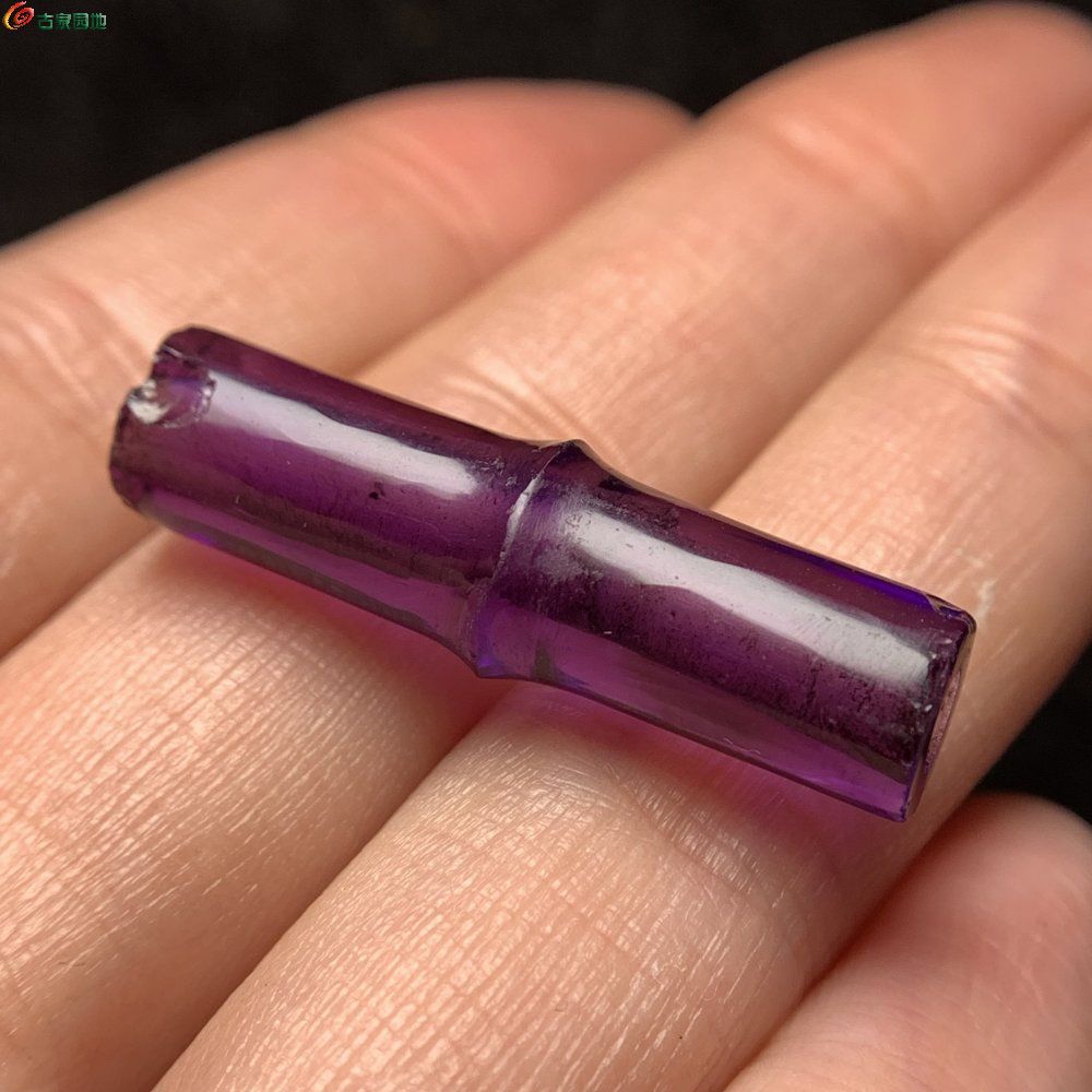 西亚百年高级老水晶老竹节长管子单珠美品大完整品5.jpg