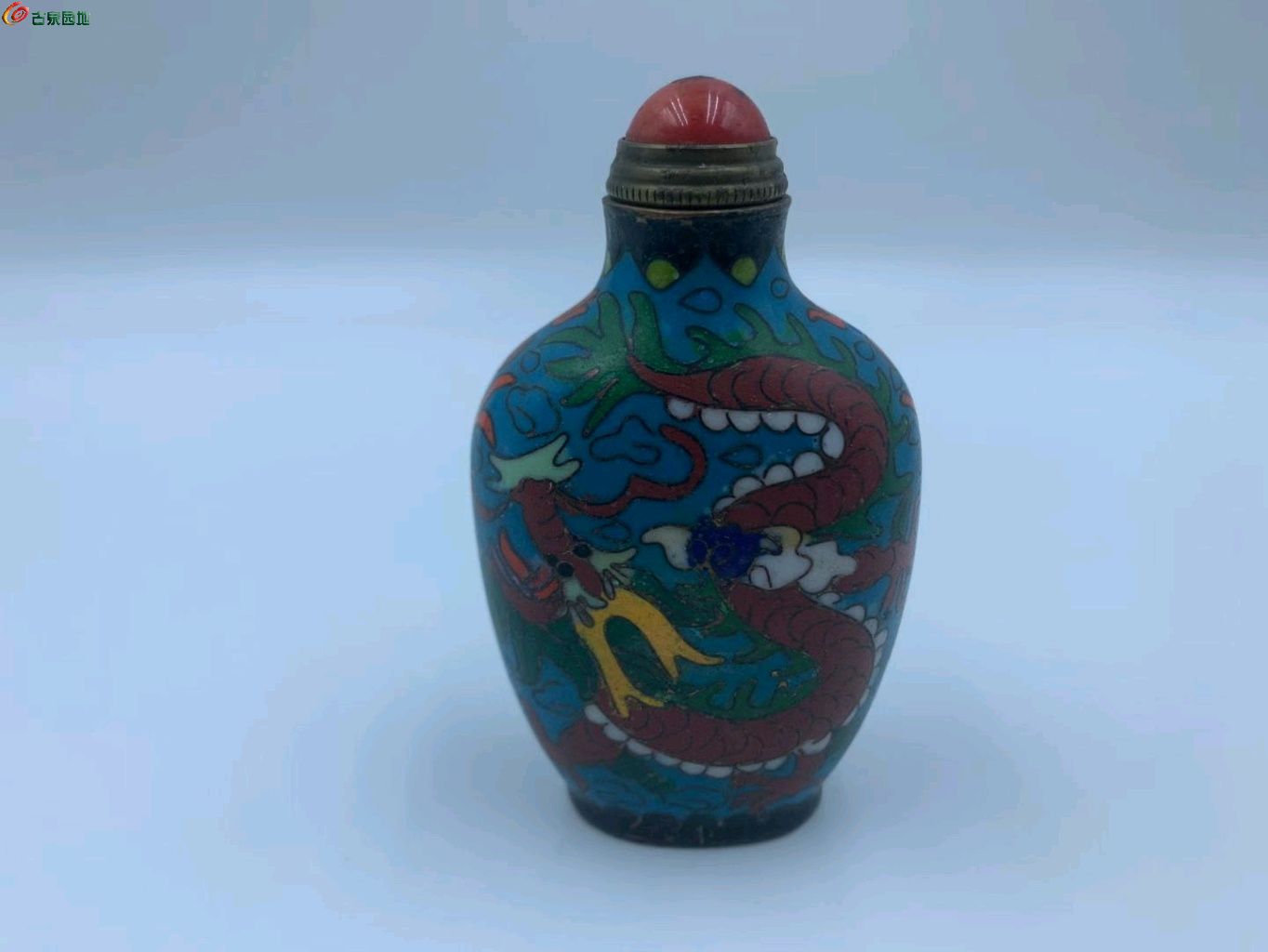 清代景泰蓝龙纹鼻烟壶- 佛像铜器杂件- 古泉社区
