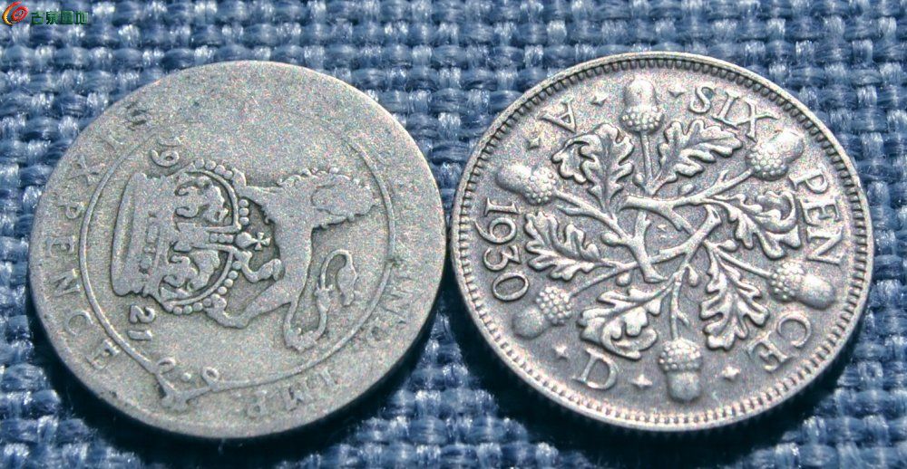 1921年雄狮6便士银币和1930年橡树枝叶6便士银币2枚局2.jpg