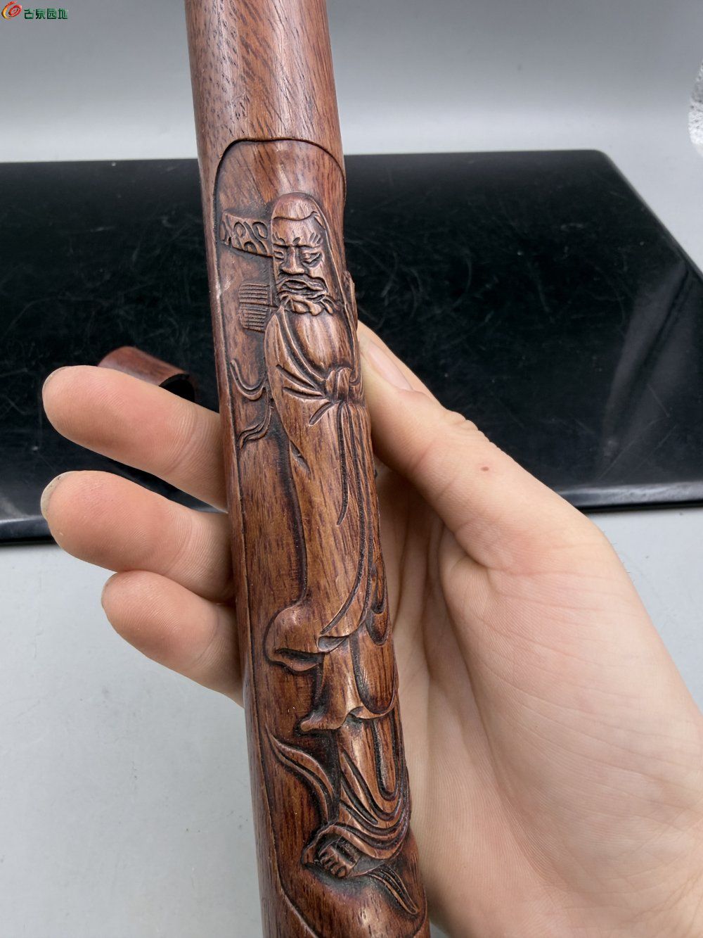 日本 实木精工细作香筒雕工精细包浆漂亮4.jpg