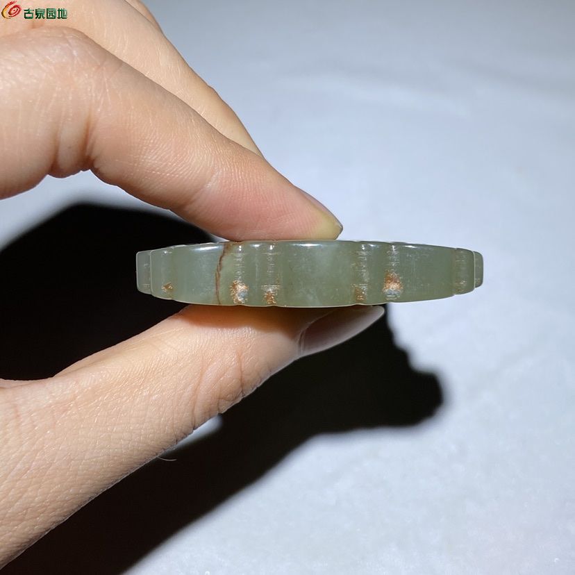 几十年和田青白玉老玉满工双龙兽勾连云雷纹佩牌挂件双面工7.jpg