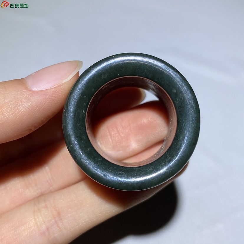 几十年和田玉青玉宽边扳指9-7.jpg