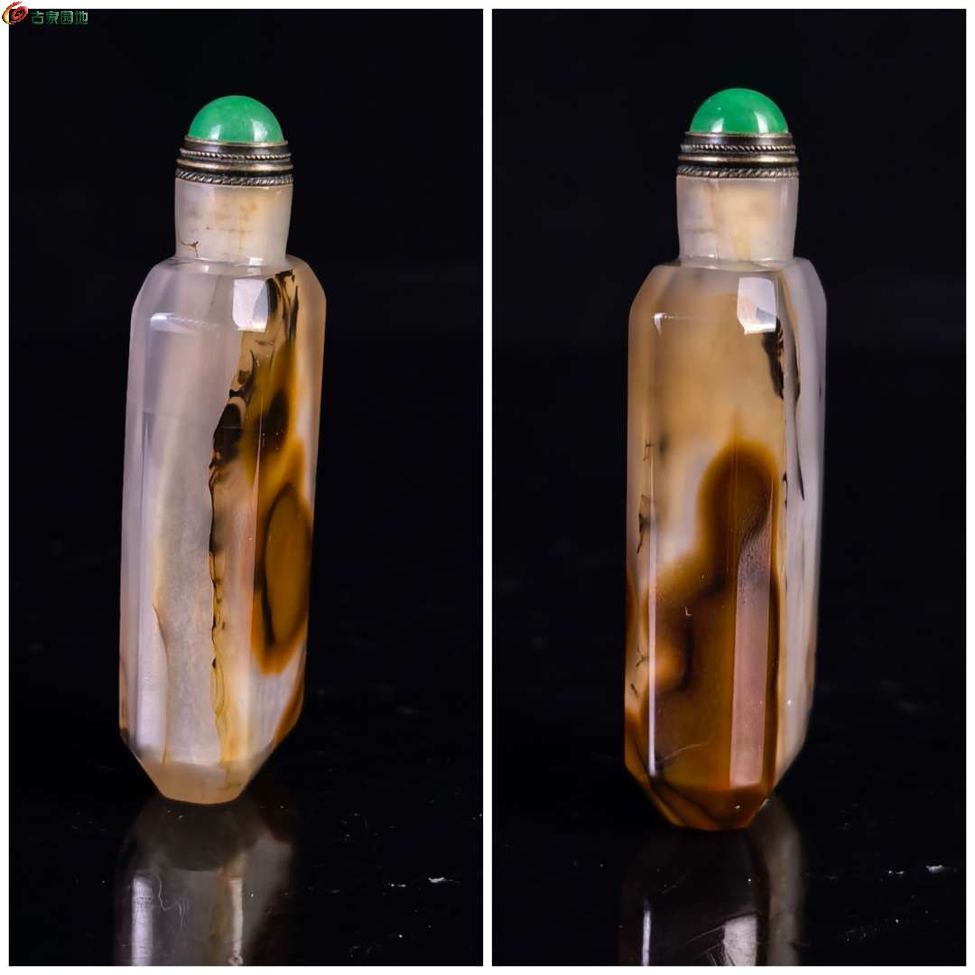 旧藏 清代翡翠盖俏色玛瑙鼻烟瓶8.jpg