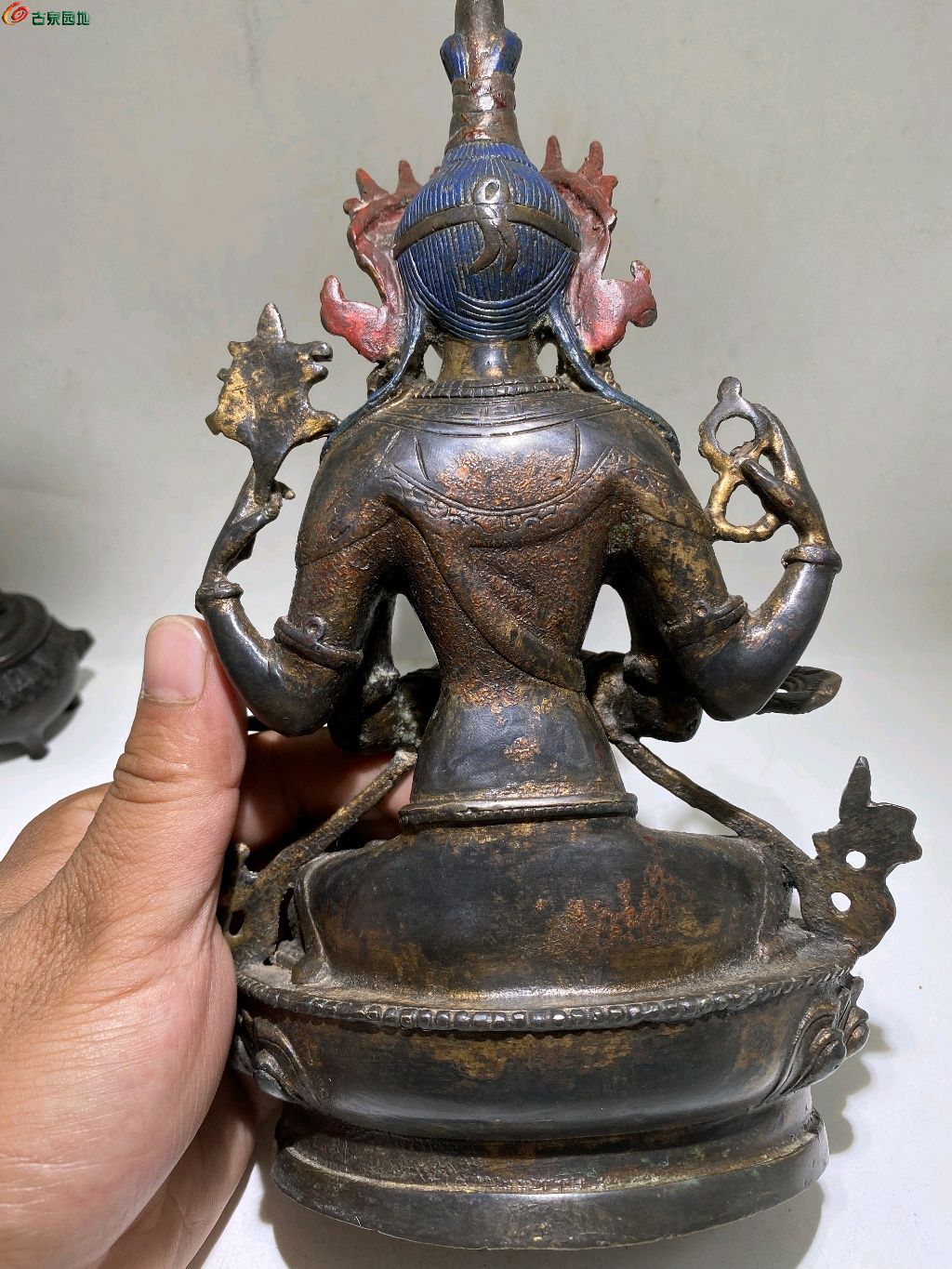 NEW限定品】 『清・仏教古美術・銅製・塗金・四臂觀音像』極細工 中国