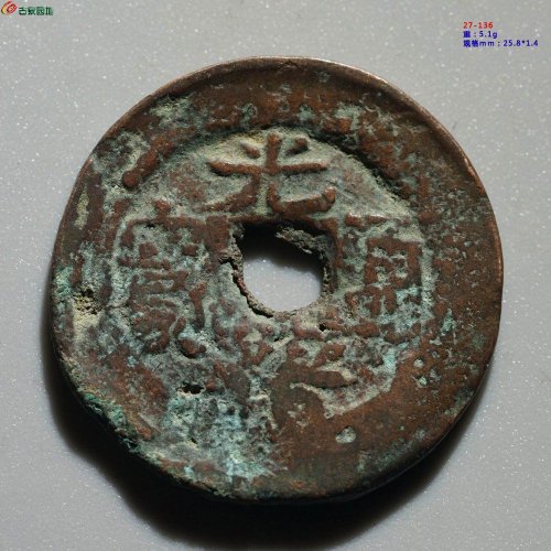光绪通宝 库车局 宝库库十