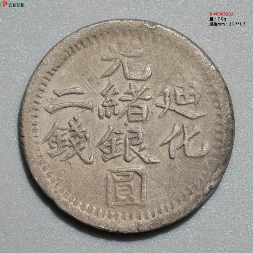 光绪银圆：迪化二钱