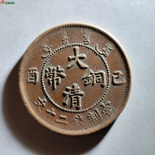 宣统已酉二十文大清铜币