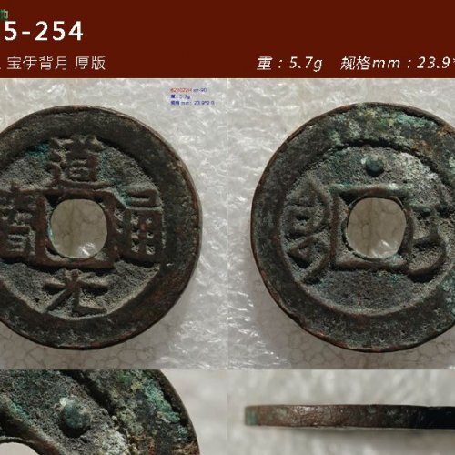 稀少：道光通宝 宝伊背月