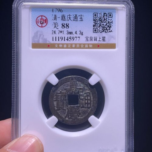 嘉庆通宝宝泉背上星