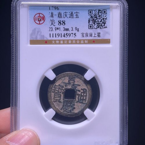 嘉庆通宝宝泉背上星