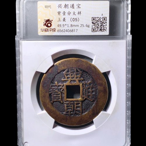  兴朝通宝背壹分大样 华夏上美(05)分