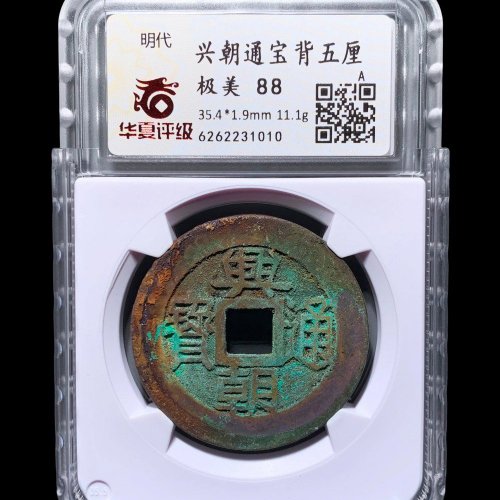兴朝通宝五厘 华夏88分
